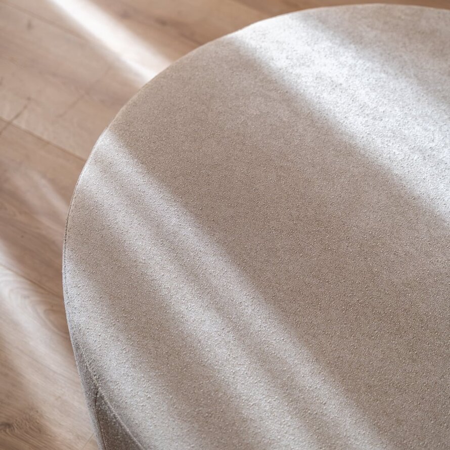 Poef Blair rond chenille beige ø100 cm