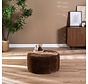 Poef Chloe rond chenille chocolate brown ø70 cm