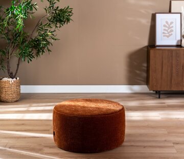 Bronx71 Poef Chloe rond chenille terracotta ø70 cm