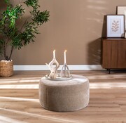 Bronx71 Poef Chloe rond chenille taupe ø70 cm