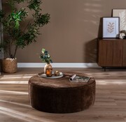Bronx71 Poef Chloe rond chenille chocolate brown ø100 cm
