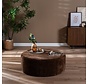 Poef Chloe rond chenille chocolate brown ø100 cm