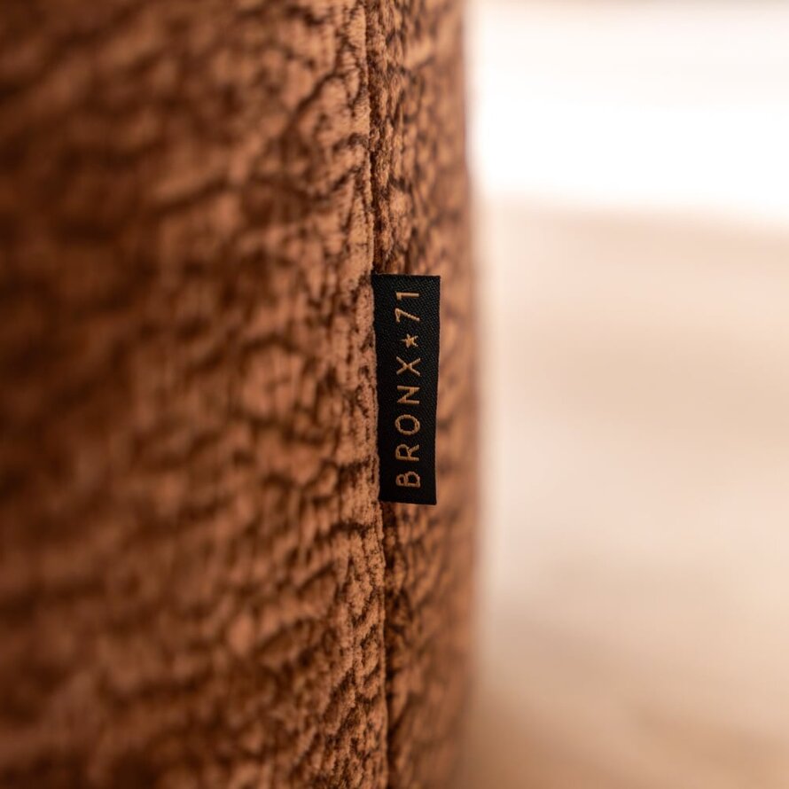 Poef Chloe rond chenille chocolate brown ø100 cm