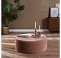 Poef Chloe rond chenille roze ø100 cm