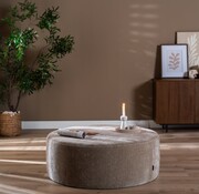 Bronx71 Poef Chloe rond chenille taupe ø100 cm
