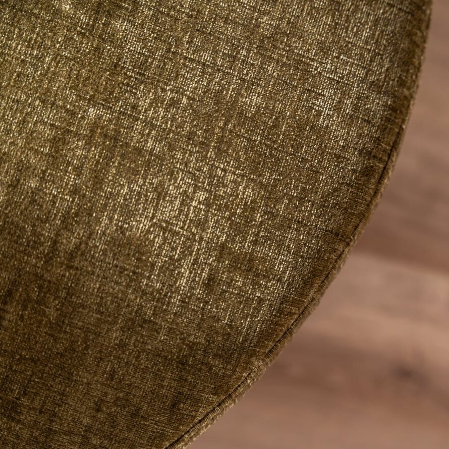 Poef Elle rond chenille olijf groen ø70 cm