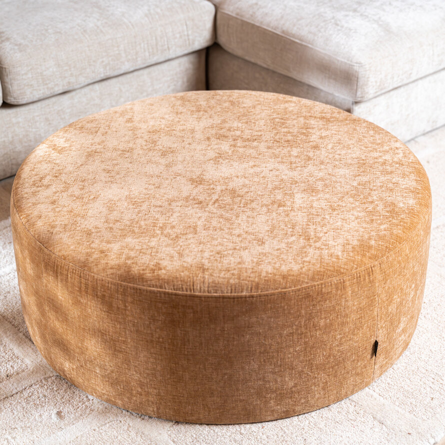 Poef Elle rond chenille peach ø100 cm
