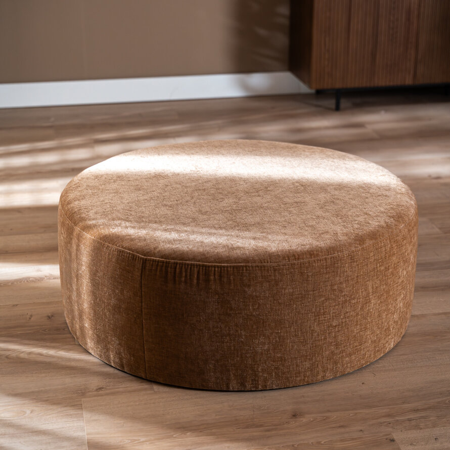 Poef Elle rond chenille peach ø100 cm