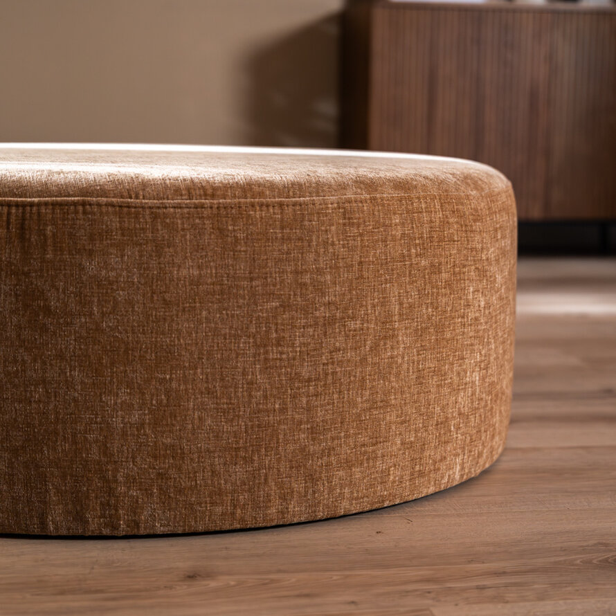 Poef Elle rond chenille peach ø100 cm