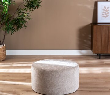Bronx71 Poef Elle rond chenille sand ø70 cm