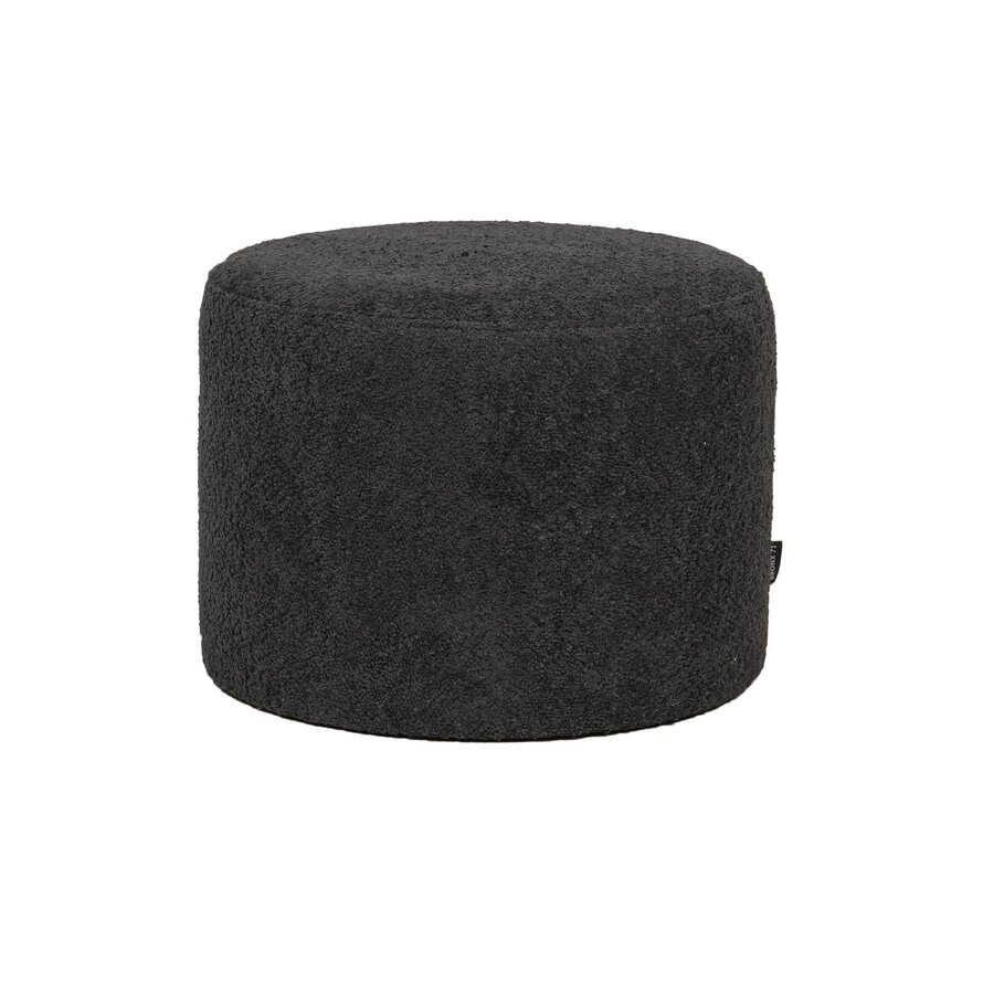 Poef/Hocker Nora zwart bouclé