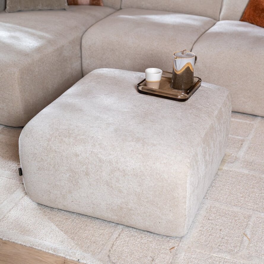 Hocker Maine chenille beige