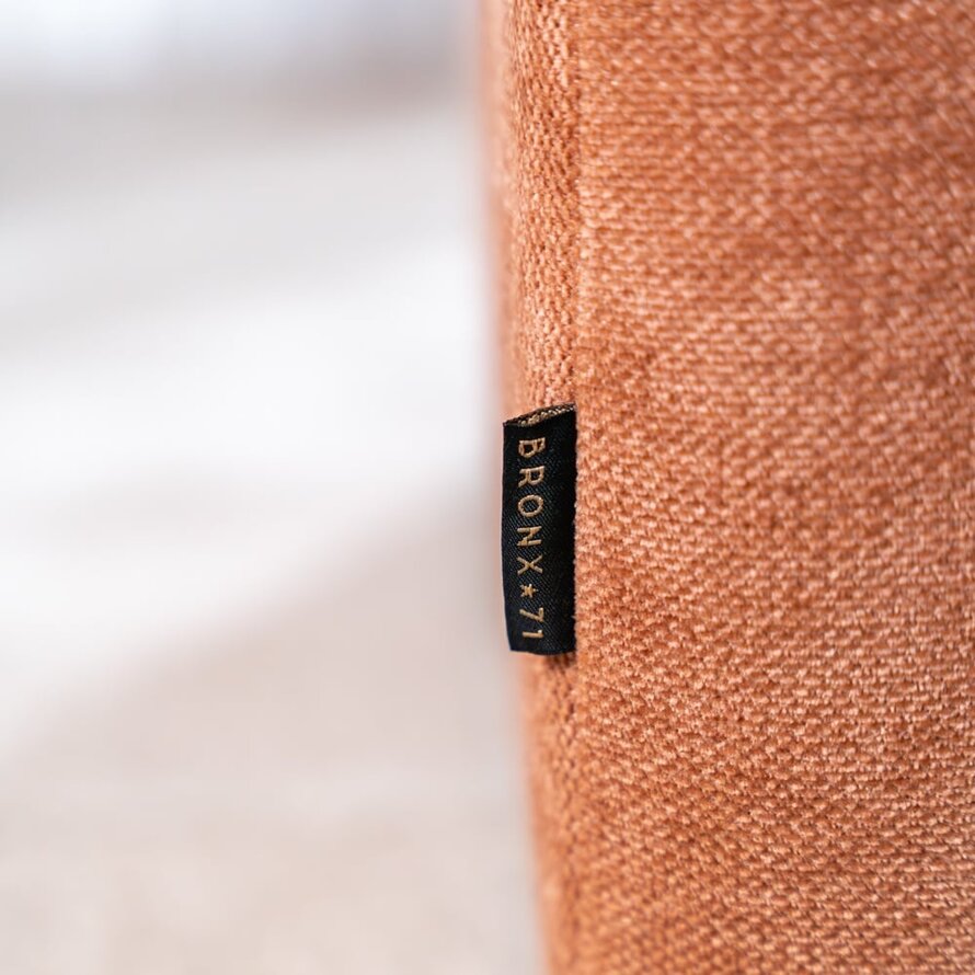Hocker Maine gemêleerde stof terracotta