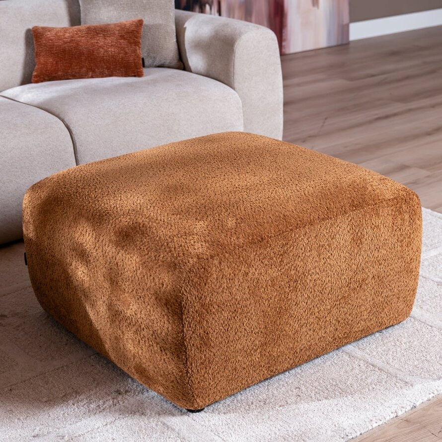 Hocker Maine Bouclé terracotta