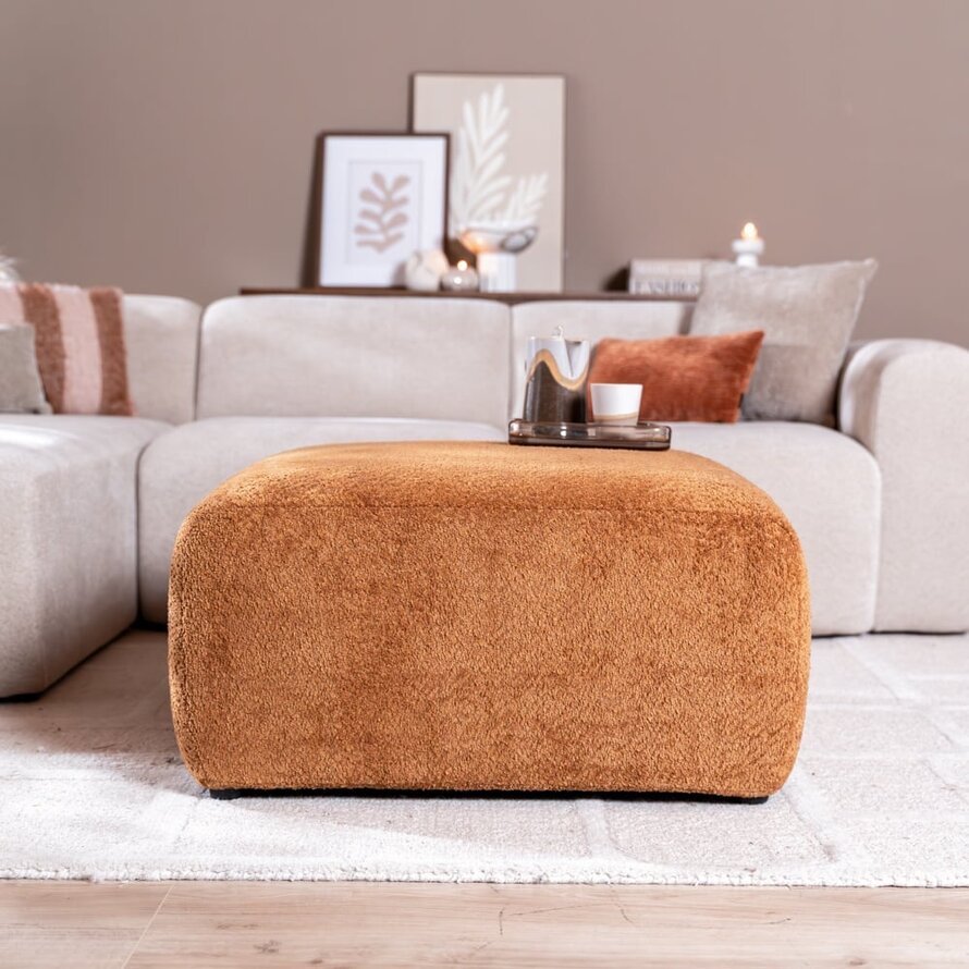 Hocker Maine Bouclé terracotta