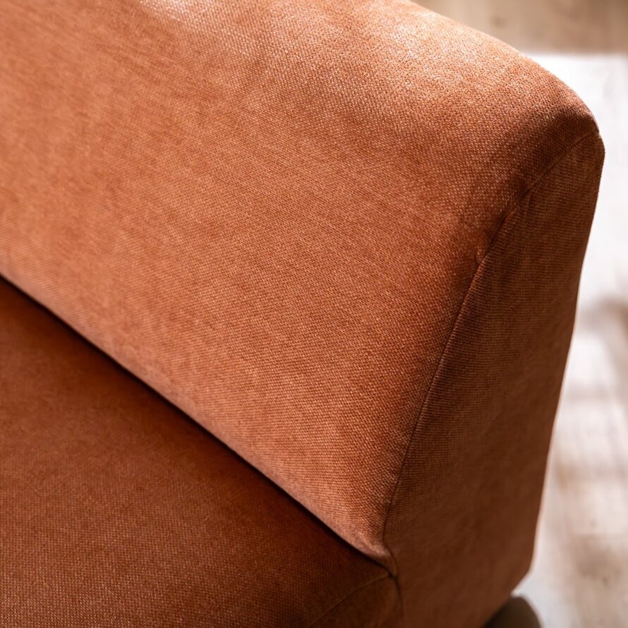 Fauteuil Maine gemêleerde stof terracotta