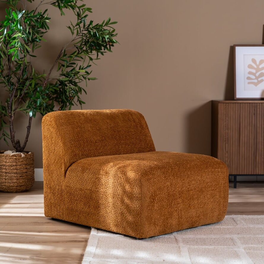 Fauteuil Maine bouclé terracotta