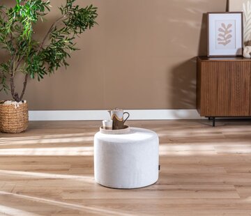 Bronx71 Poef/hocker Myles wit polyester