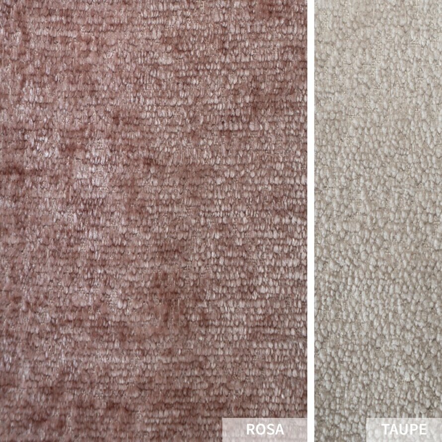 Poef/hocker Juna roze chenille stof