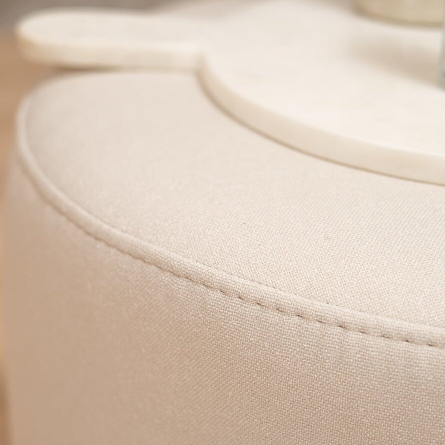 Poef/hocker Hilda off white polyester
