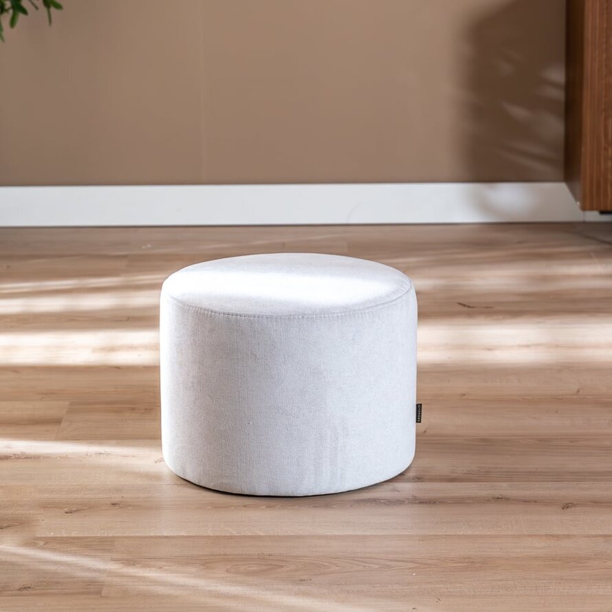 Poef/hocker Myles wit polyester