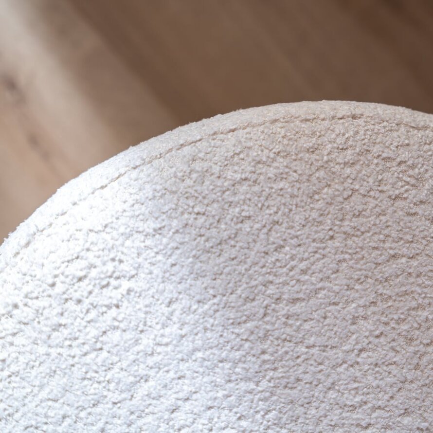 Poef/Hocker Nora wit bouclé