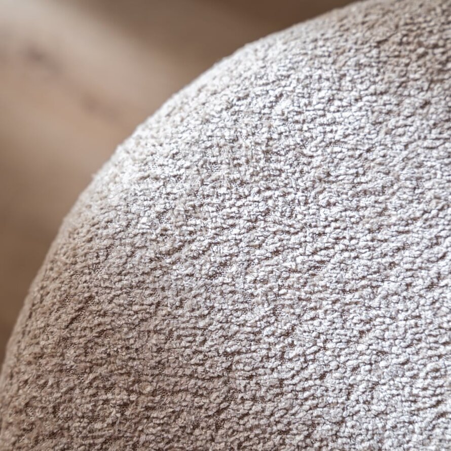 Poef/Hocker Nora taupe bouclé