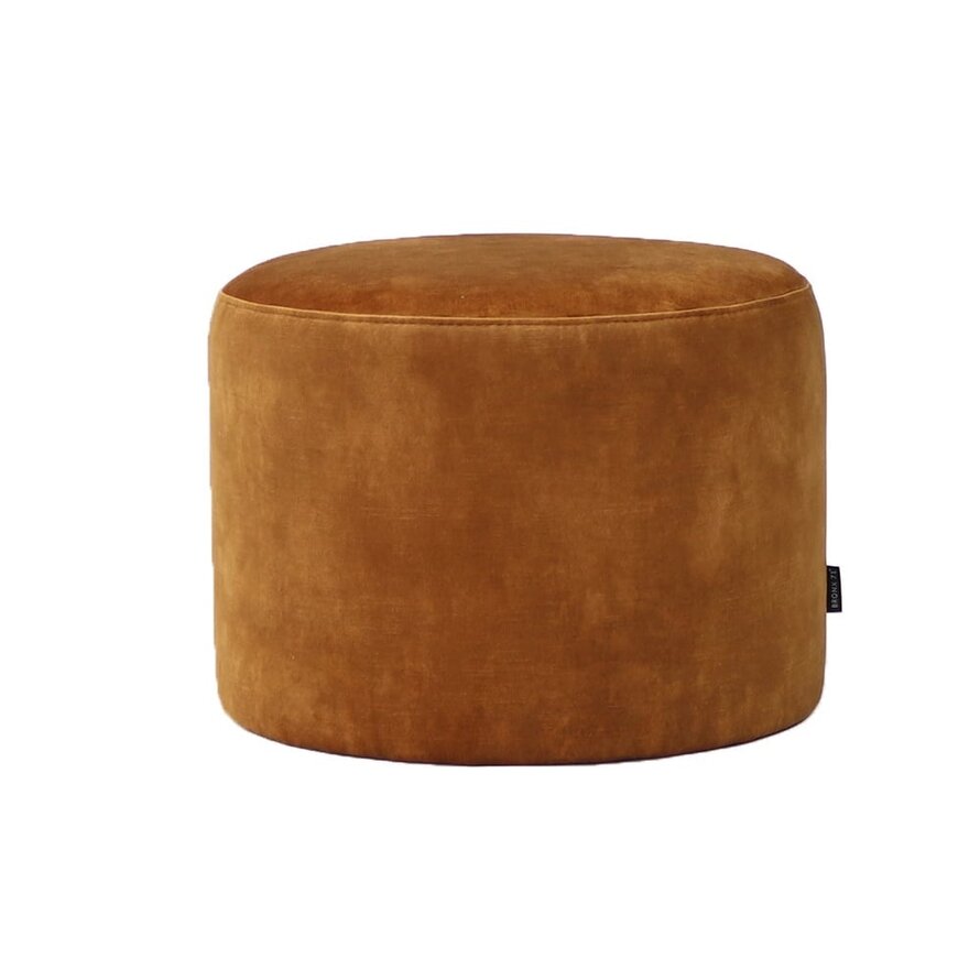 Poef/hocker Beau okergeel velvet
