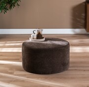 Bronx71 Poef Blair rond chenille bruin ø70 cm