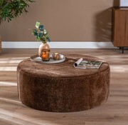 Bronx71 Poef Chloe rond chenille chocolate brown ø100 cm