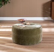 Bronx71 Poef Chloe rond chenille groen ø70 cm