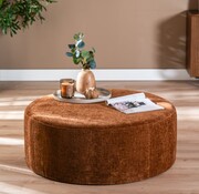 Bronx71 Poef Elle rond chenille koper ø100 cm
