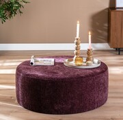 Bronx71 Poef Elle rond chenille paars ø100 cm