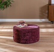 Bronx71 Poef Elle rond chenille paars ø70 cm