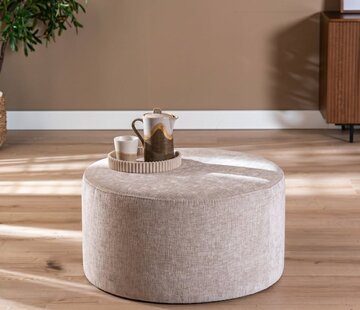 Bronx71 Poef Elle rond chenille sand ø70 cm