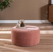 Bronx71 Poef Chloe rond chenille roze ø70 cm