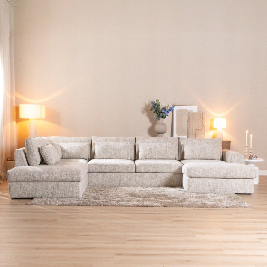 U-bank Kyle 6-zits chenille sand grey