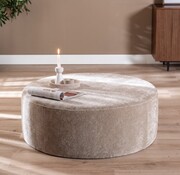 Bronx71 Poef Chloe rond chenille taupe ø100 cm