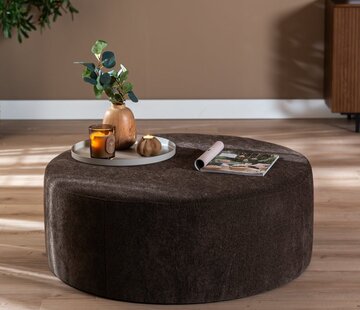 Bronx71 Poef Blair rond chenille bruin ø100 cm