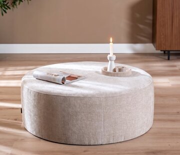 Bronx71 Poef Elle rond chenille sand ø100 cm