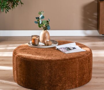 Bronx71 Poef Elle rond chenille koper ø100 cm