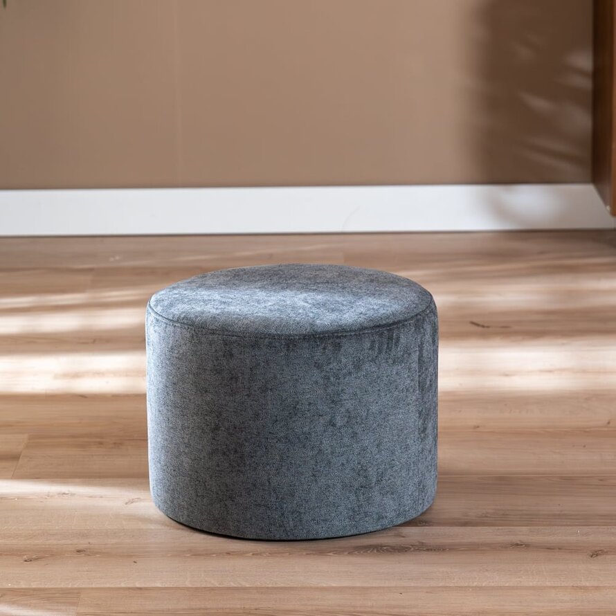 Poef/hocker Myles antraciet polyester