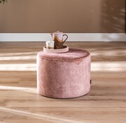 Bronx71 Poef/hocker Juna roze chenille stof