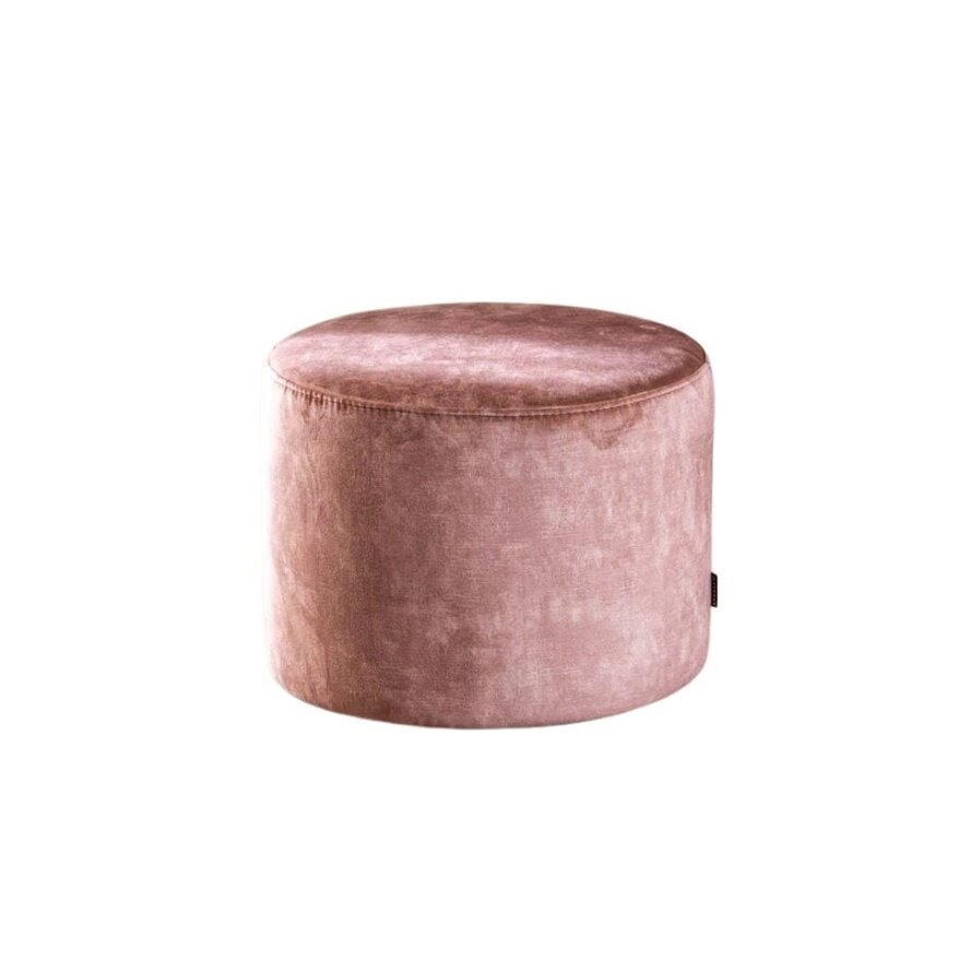 Poef/hocker Juna roze chenille stof