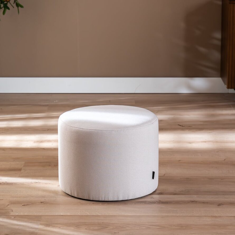 Poef/hocker Hilda off white polyester