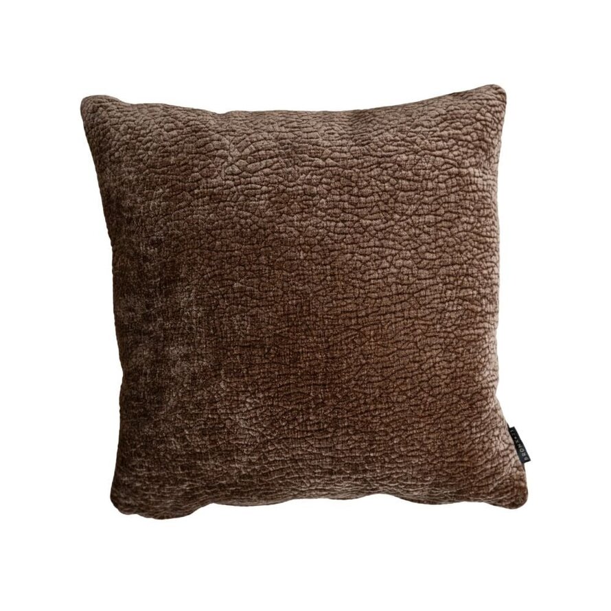 Sierkussen Day chenille chocolate brown 45 x 45