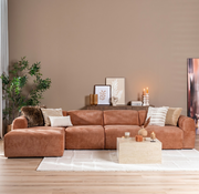 Bronx71 Hoekbank Maine XL gemêleerde stof terracotta links