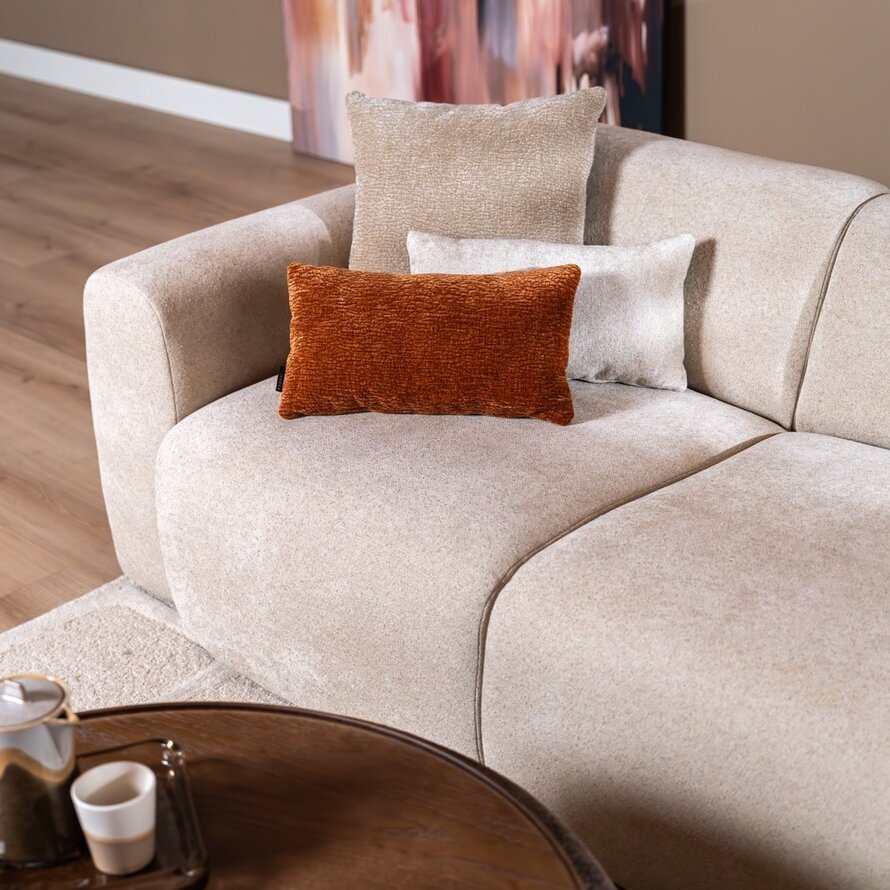 Hoekbank rechts Maine XL chenille beige