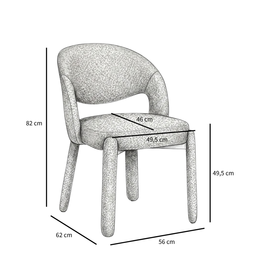 Stoel Dean bouclé terracotta