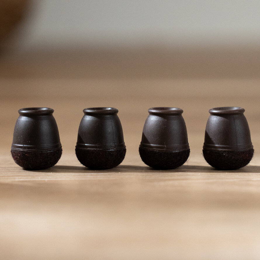 Vloerbeschermer set S (voor 4 poten) bruin Ø15 mm